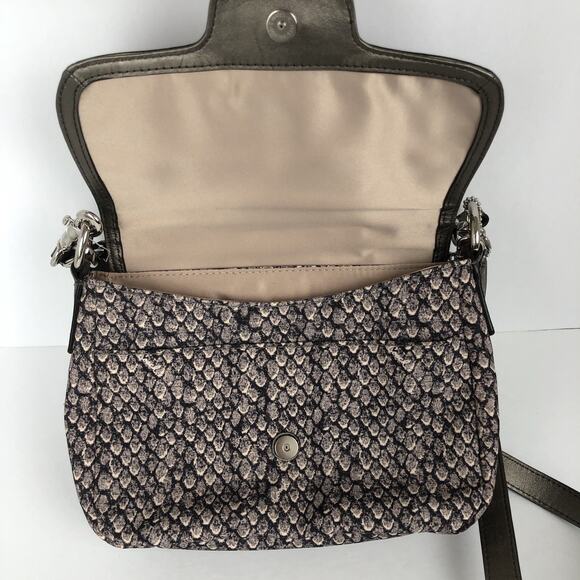 NWOT COACH Taylor Snake Print Flap Gunmetal Trim Crossbody Hand Bag F26036 - Picture 4 of 16